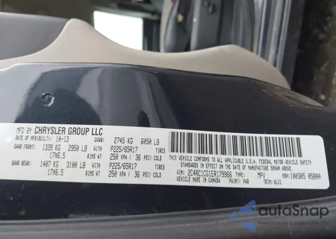 2014 Chrysler Town & Country Touring-L z USA, uszkodzony, nr VIN 2C4RC1CG1ER179966